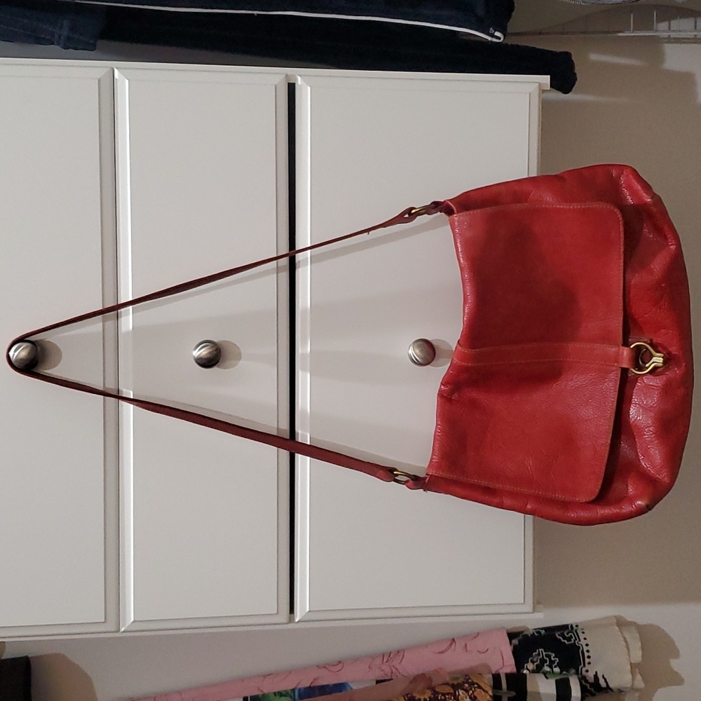Red Ralph Lauren Leather Bag